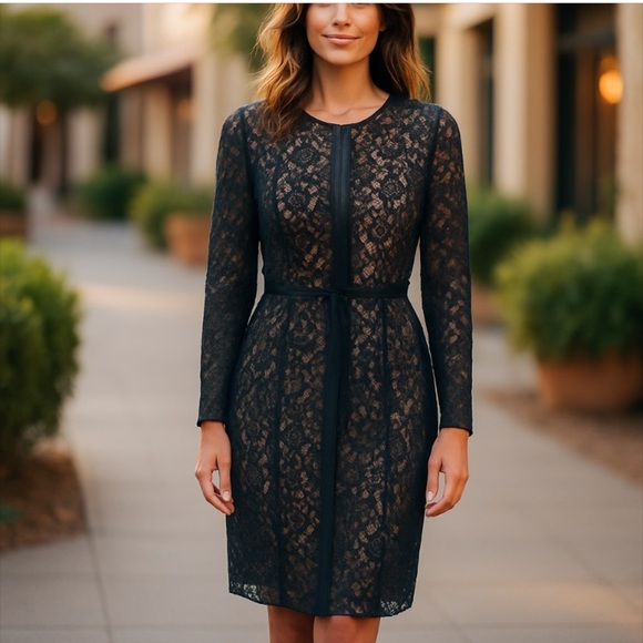 Hoss Intropia - Black Lace Jacket Dress Sophisticated & Timeless - Picture 11 of 12